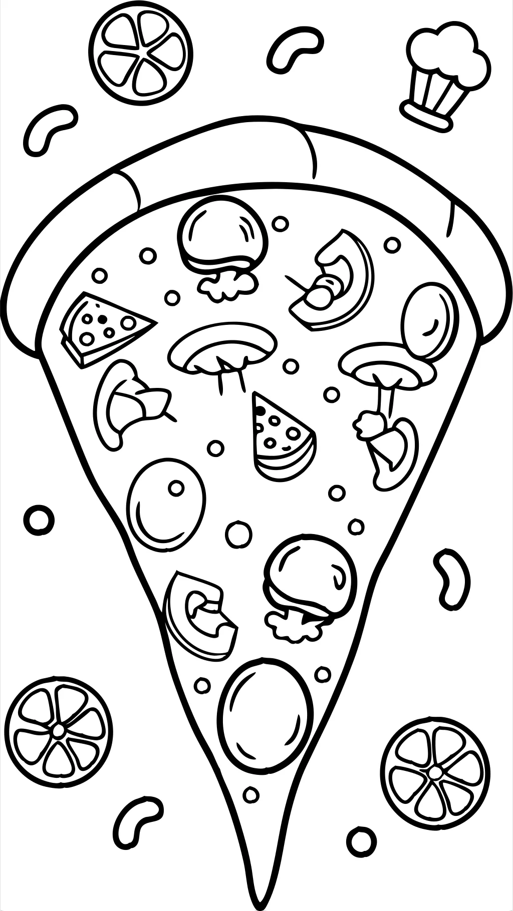 Página para colorear de pizza